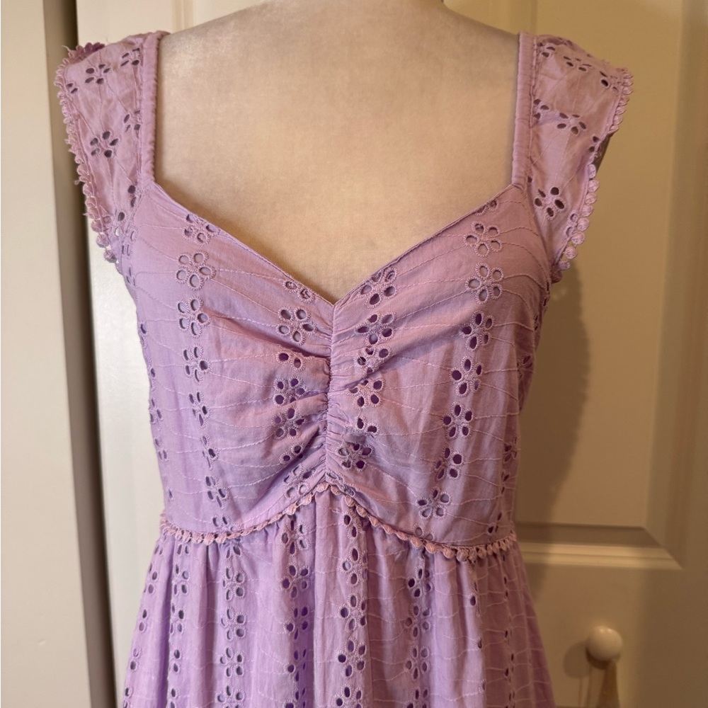 Sincerely Jules Lavender Eyelet Midi Dress - Picture 2 of 7